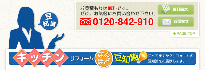 キッチンリフォームなるほど豆知識